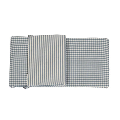 Protector de cuna 120x60 CM Praliné Rayas/Vichy Macha - Walking Mum