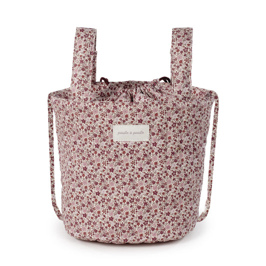 Bolsa Bucket Cherry Flores - Pasito a Pasito