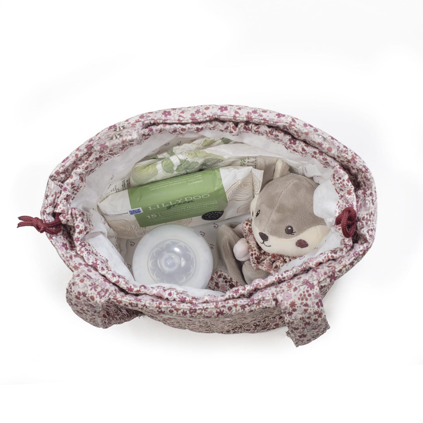 Bolsa Bucket Cherry Flores - Pasito a Pasito