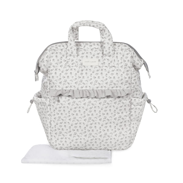 Mochila Little Bloom Flor Gris - Pasito a Pasito