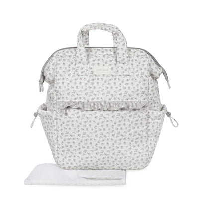 Mochila Little Bloom Flor Gris - Pasito a Pasito