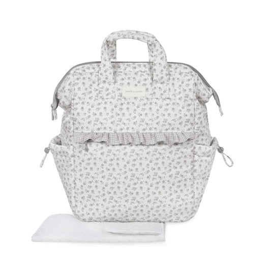 Mochila Little Bloom Flor Gris - Pasito a Pasito