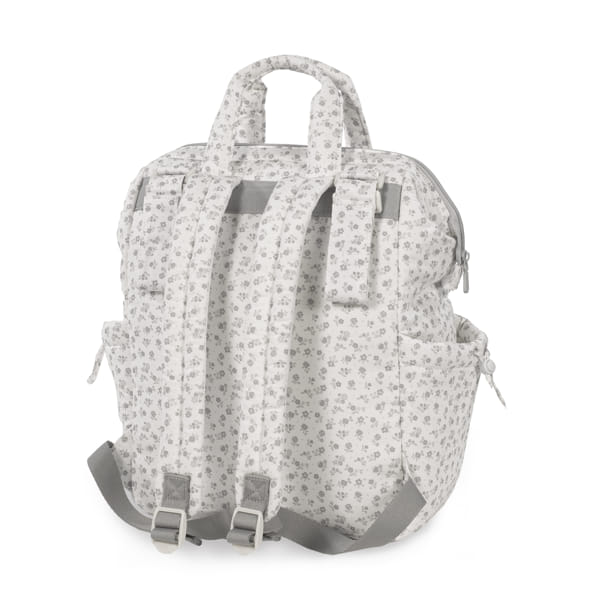 Mochila Little Bloom Flor Gris - Pasito a Pasito
