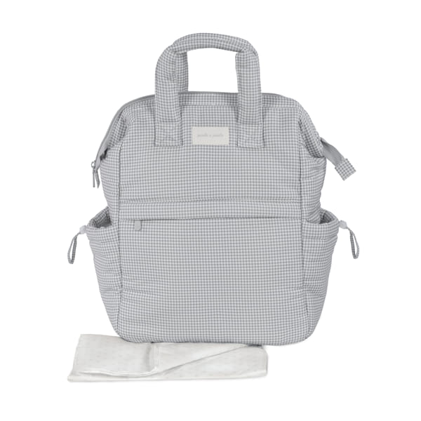 Mochila Little Bloom Vichy Gris - Pasito a Pasito
