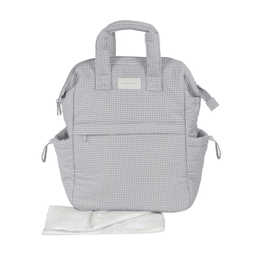 Mochila Little Bloom Vichy Gris - Pasito a Pasito