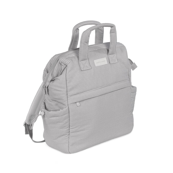 Mochila Little Bloom Vichy Gris - Pasito a Pasito