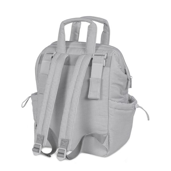 Mochila Little Bloom Vichy Gris - Pasito a Pasito