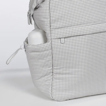 Mochila Little Bloom Vichy Gris - Pasito a Pasito