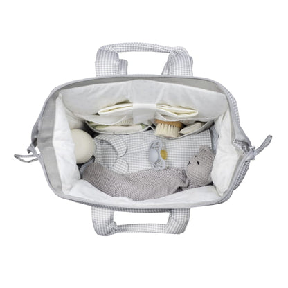 Mochila Little Bloom Vichy Gris - Pasito a Pasito