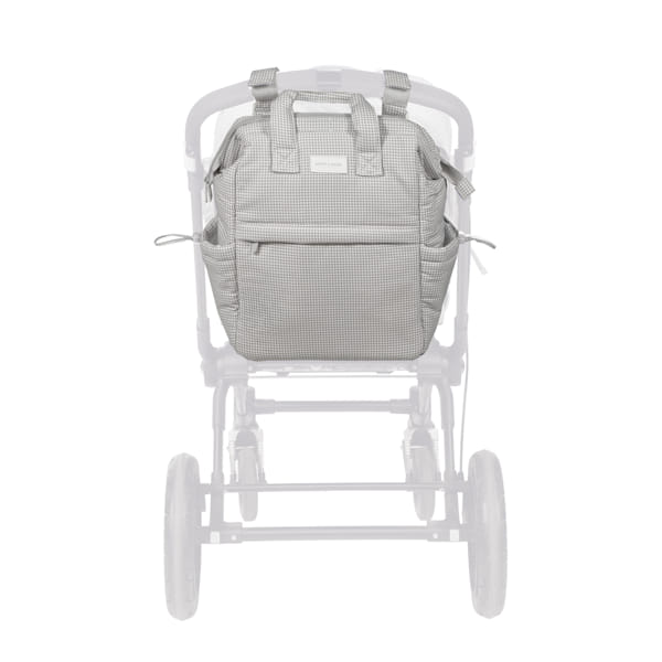Mochila Little Bloom Vichy Gris - Pasito a Pasito