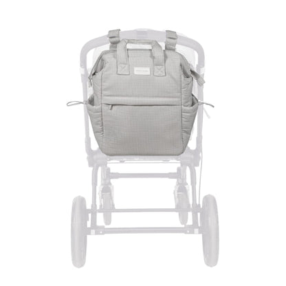 Mochila Little Bloom Vichy Gris - Pasito a Pasito