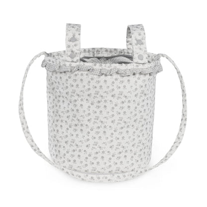 Bolsa Bucket Little Bloom Flor Gris - Pasito a Pasito
