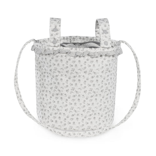 Bolsa Bucket Little Bloom Flor Gris - Pasito a Pasito