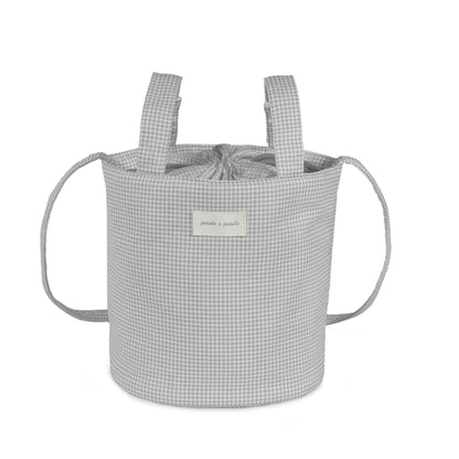 Bolsa Bucket Little Bloom Vichy Gris - Pasito a Pasito