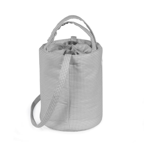 Bolsa Bucket Little Bloom Vichy Gris - Pasito a Pasito