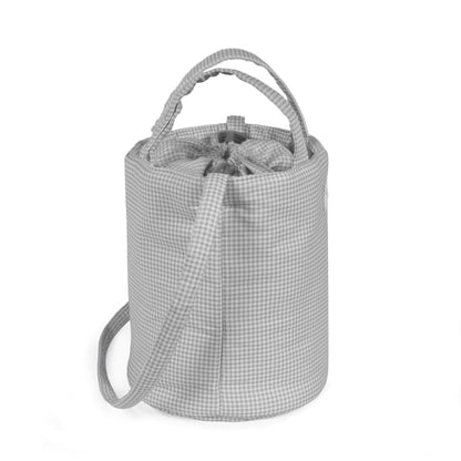 Bolsa Bucket Little Bloom Vichy Gris - Pasito a Pasito
