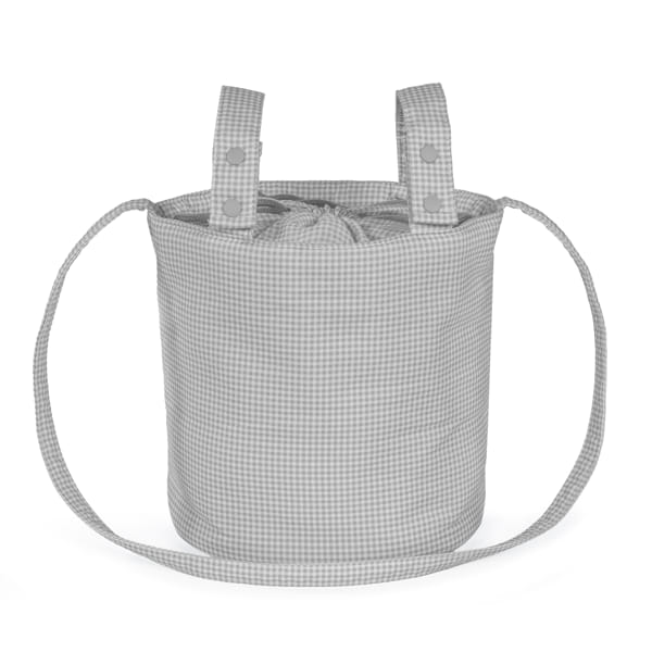 Bolsa Bucket Little Bloom Vichy Gris - Pasito a Pasito