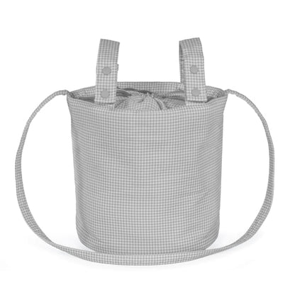 Bolsa Bucket Little Bloom Vichy Gris - Pasito a Pasito