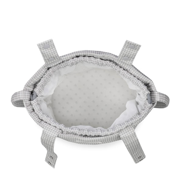 Bolsa Bucket Little Bloom Vichy Gris - Pasito a Pasito