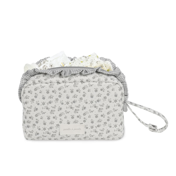 Neceser Little Bloom Flor Gris - Pasito a Pasito