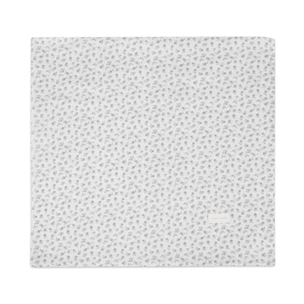 Sabana Ajustable Cuco + Muselina Little Bloom Flor Gris - Pasito a Pasito