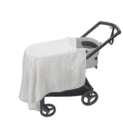 Sabana Ajustable Cuco + Muselina Little Bloom Flor Gris - Pasito a Pasito