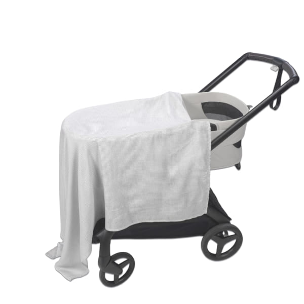 Sabana Ajustable Cuco + Muselina Little Bloom Vichy Gris - Pasito a Pasito