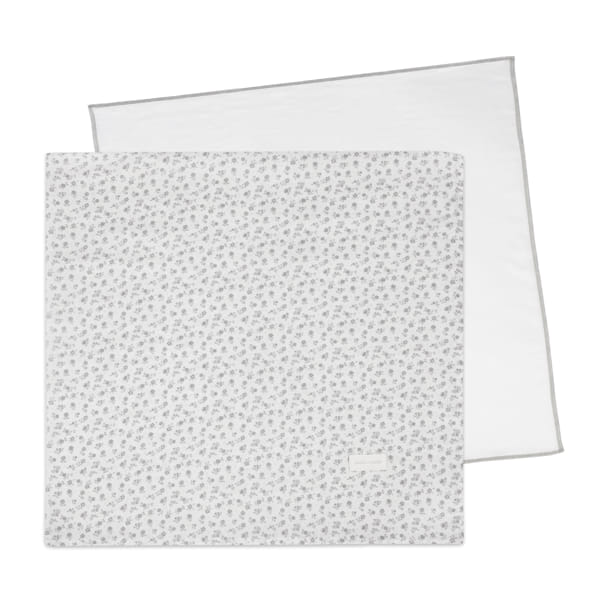 Set 2 muselina 70 x 70 Little Bloom Flor Gris - Pasito a Pasito