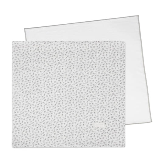 Set 2 muselina 70 x 70 Little Bloom Flor Gris - Pasito a Pasito