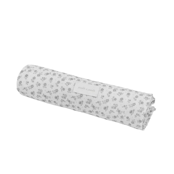 Set 2 muselina 70 x 70 Little Bloom Flor Gris - Pasito a Pasito