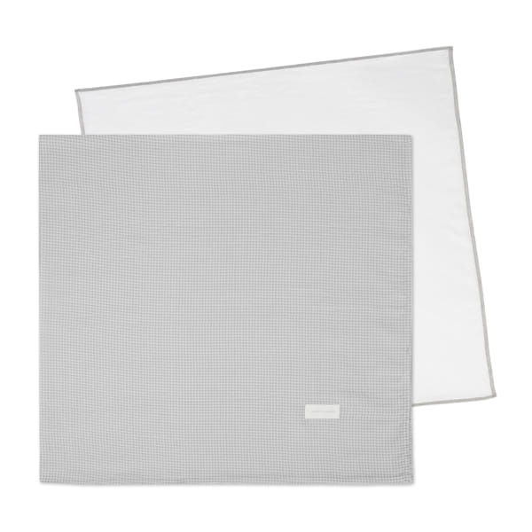 Set 2 muselina 70 x 70 Little Bloom Vichy Gris - Pasito a Pasito