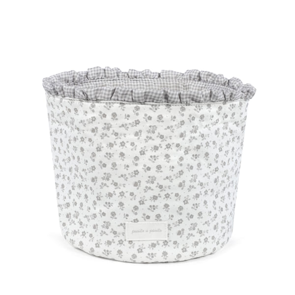 Cestito Home Little Bloom Flor Gris- Pasito a Pasito