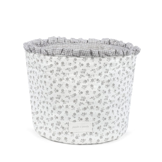 Cestito Home Little Bloom Flor Gris- Pasito a Pasito