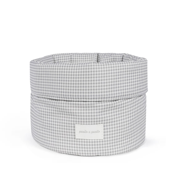 Cestito Home Little Bloom Vichy Gris- Pasito a Pasito