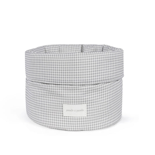 Cestito Home Little Bloom Vichy Gris- Pasito a Pasito