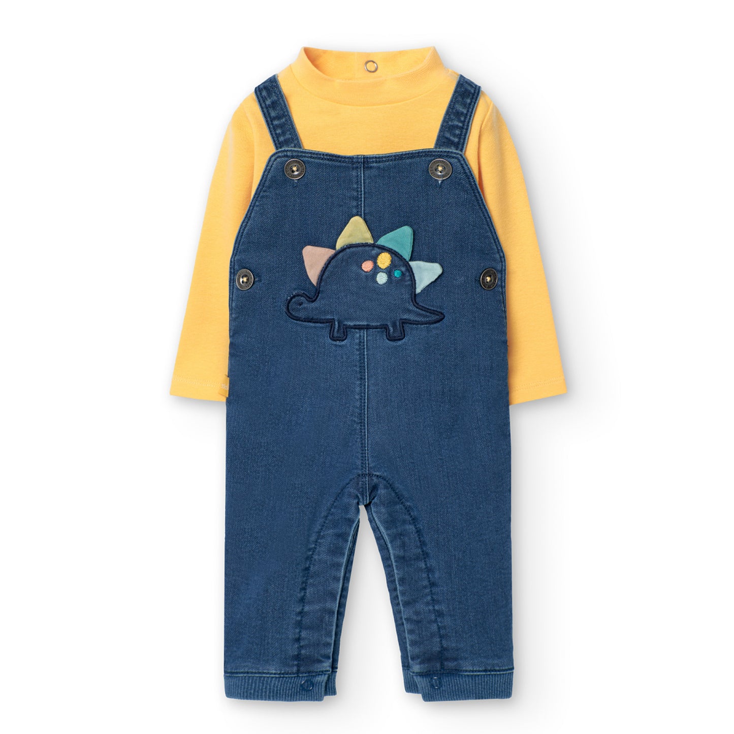 Conjunto peto denim Dinos & Dots