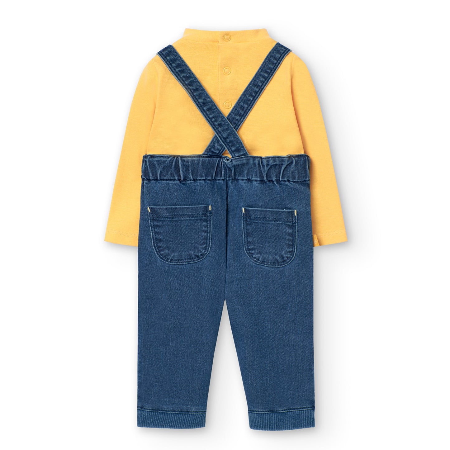 Conjunto peto denim Dinos & Dots