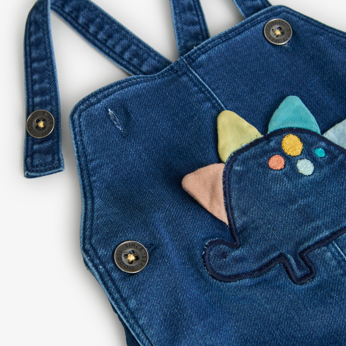 Conjunto peto denim Dinos & Dots