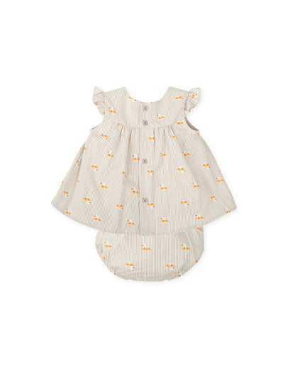 Vestido con braguita Rayas y Patos - Tutto Piccolo