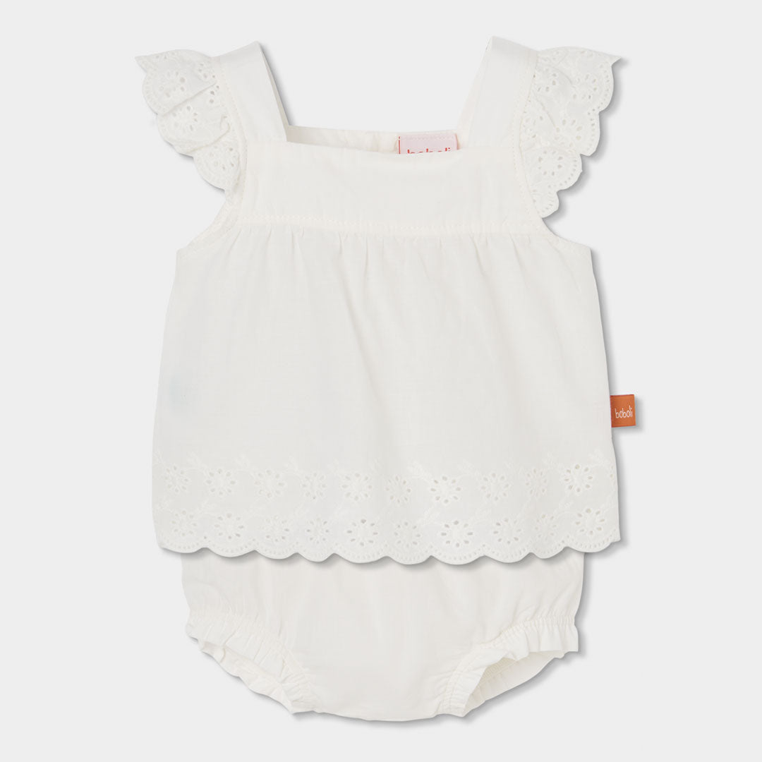 Conjunto bebé algodón en blanco - Boboli