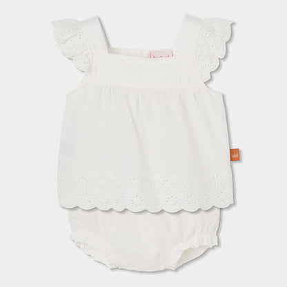 Conjunto bebé algodón en blanco - Boboli