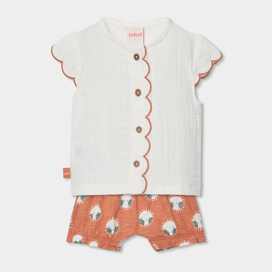 Conjunto bebé algodón blanco soles - Boboli