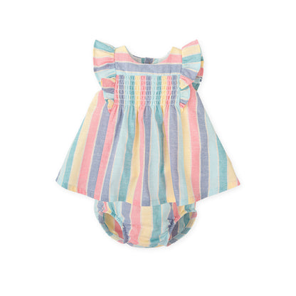 Vestido con braguita Rayas Multicolor - Tutto Piccolo