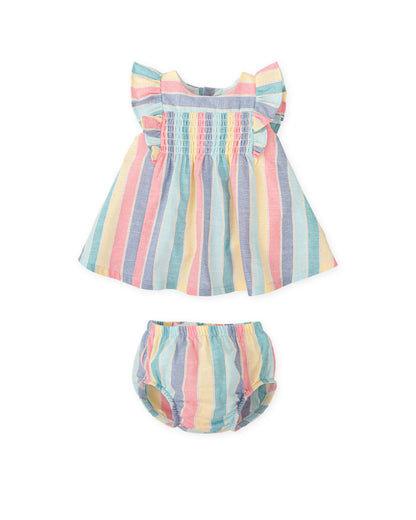 Vestido con braguita Rayas Multicolor - Tutto Piccolo