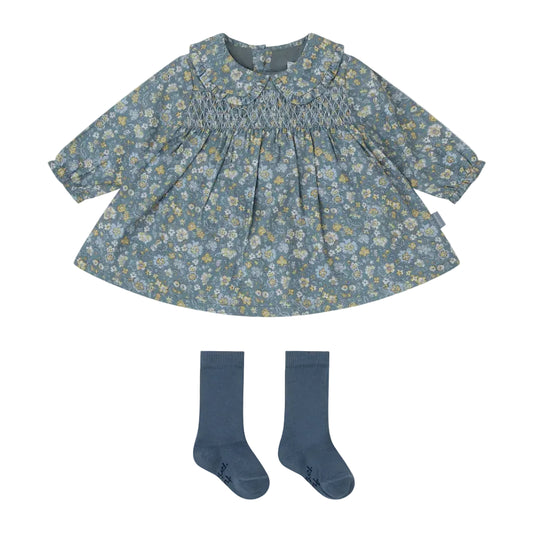 Vestido Bebé Niña Flores con Leotardos – Tutto Piccolo