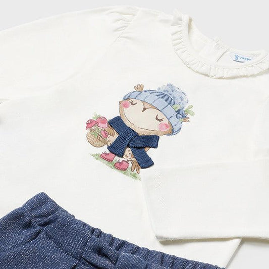 Conjunto bermuda y camiseta índigo bebé niña Mayoral