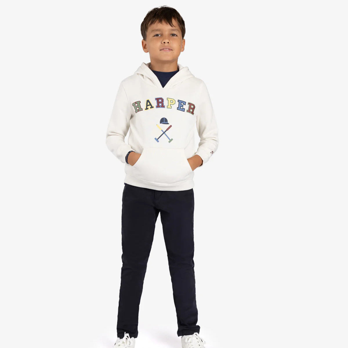 Sudadera Retro Hoodie Kids Navy Blue - Harper & Neyer