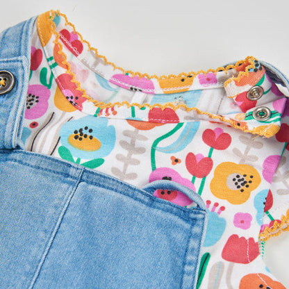 Vestido bebé denim tulipanes - Boboli