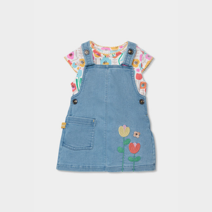 Vestido bebé denim tulipanes - Boboli