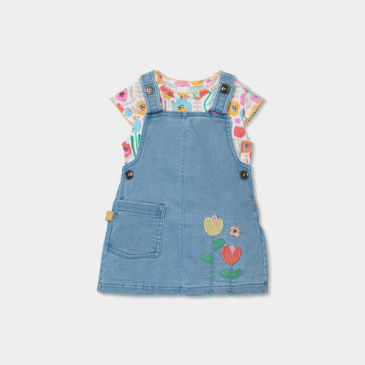 Vestido bebé denim tulipanes - Boboli
